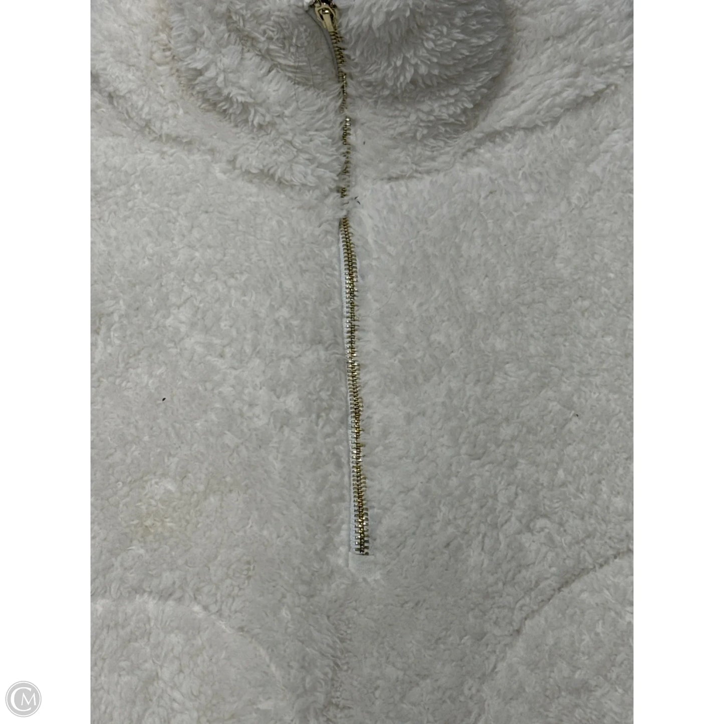 Jacket 1/2 Zip Sherpa By Tommy Hilfiger In White, Size: L