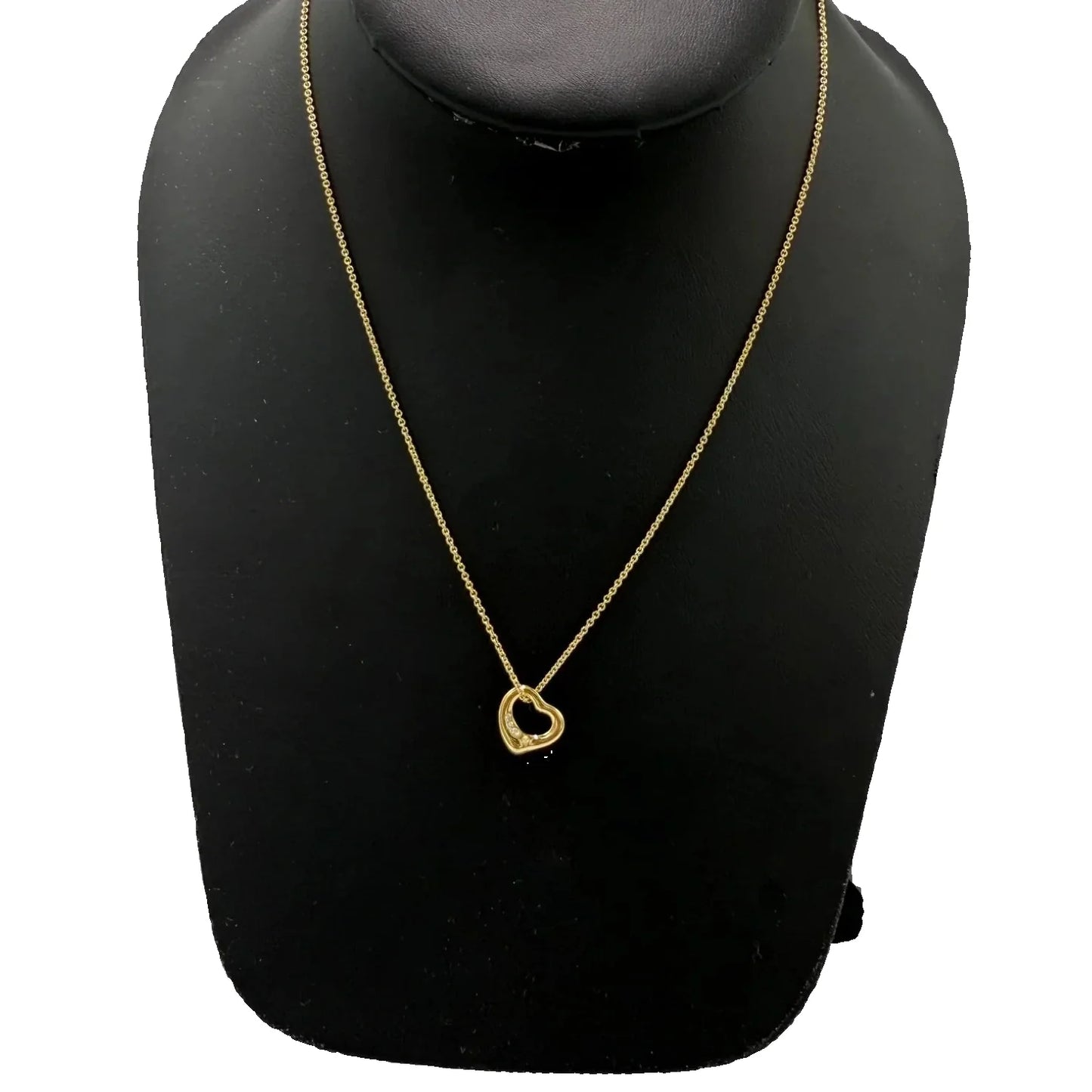 Tiffany & Company Elsa Perfetti Open Heart w/ Diamonds Luxury Designer Necklace