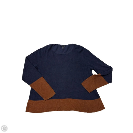 Sweater By Eileen Fisher In Blue & Brown, Size: L