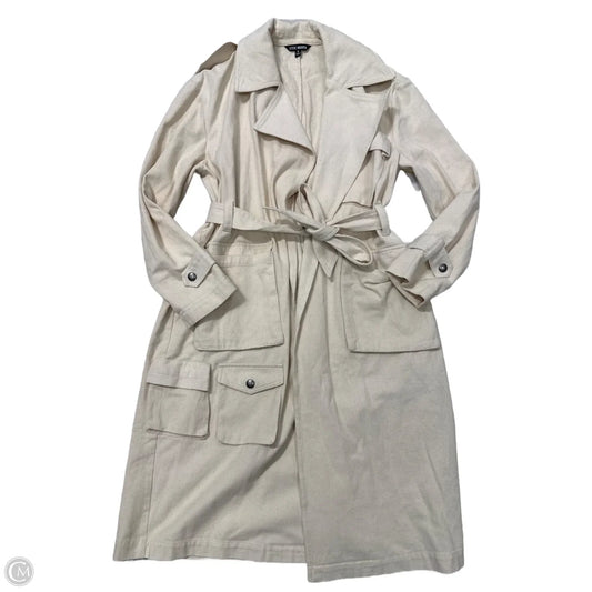 Coat Trench Coat By Steve Madden In Cream, Size: S