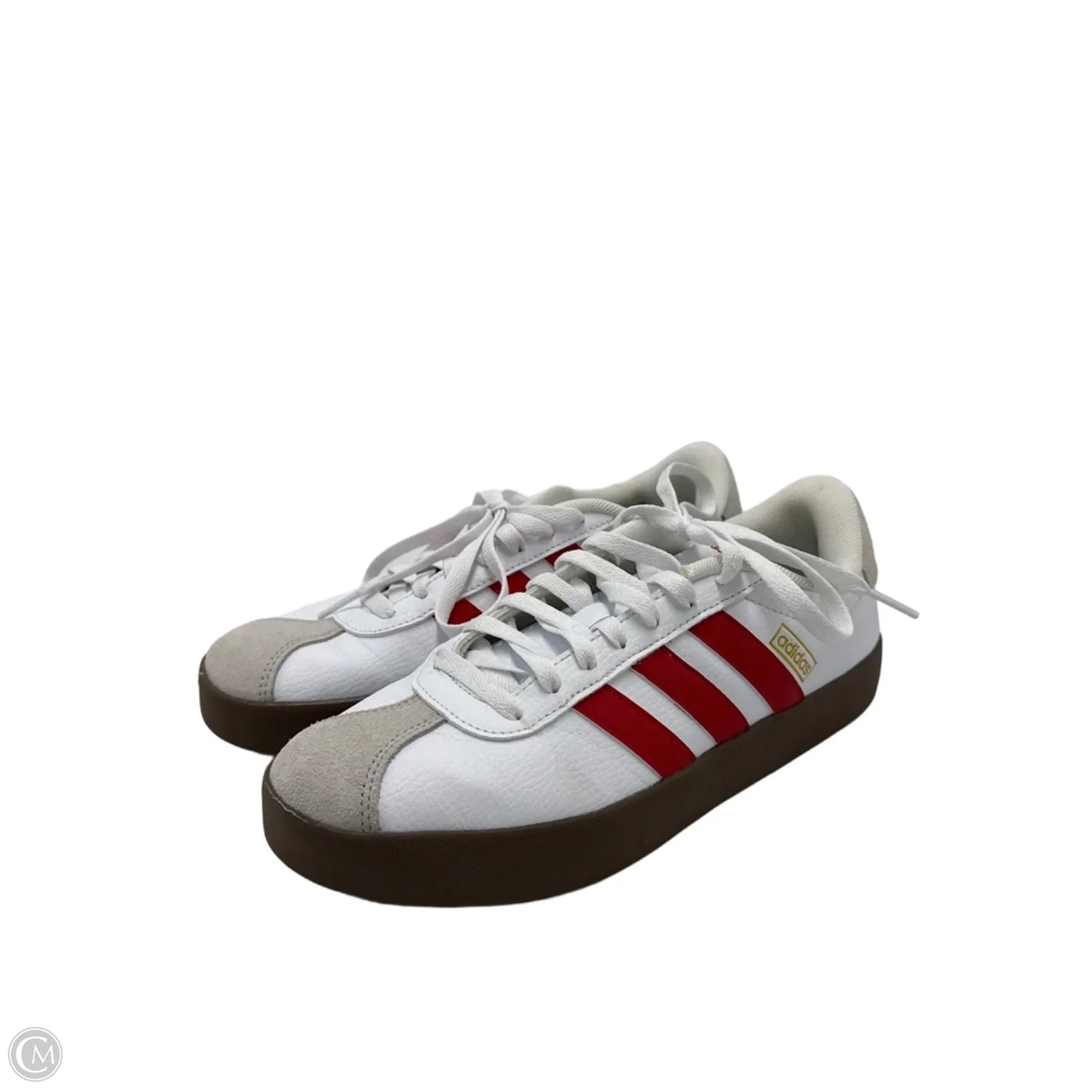 Shoes Flats By Adidas In Red & White, Size: 8.5