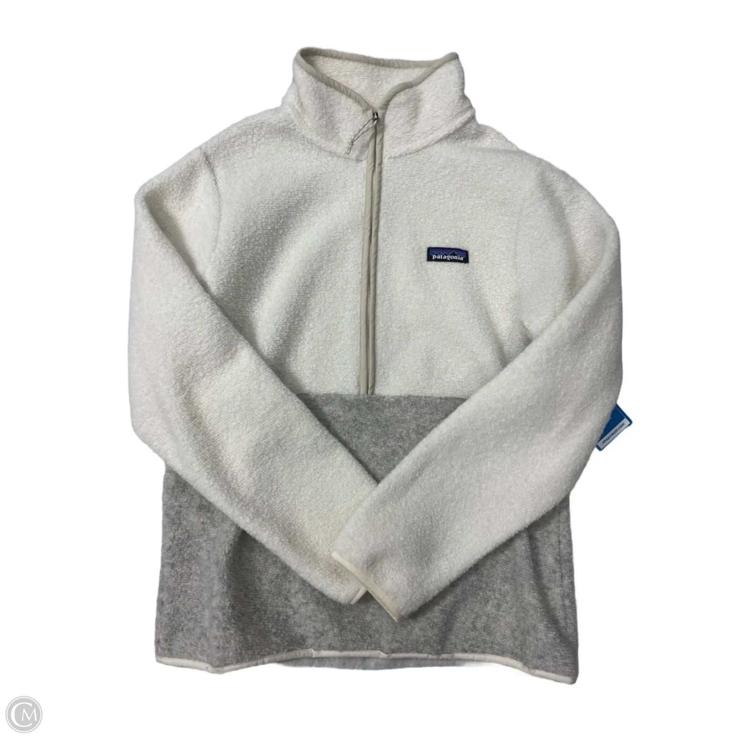 Sweatshirt Collar By Patagonia In Grey & White, Size: M