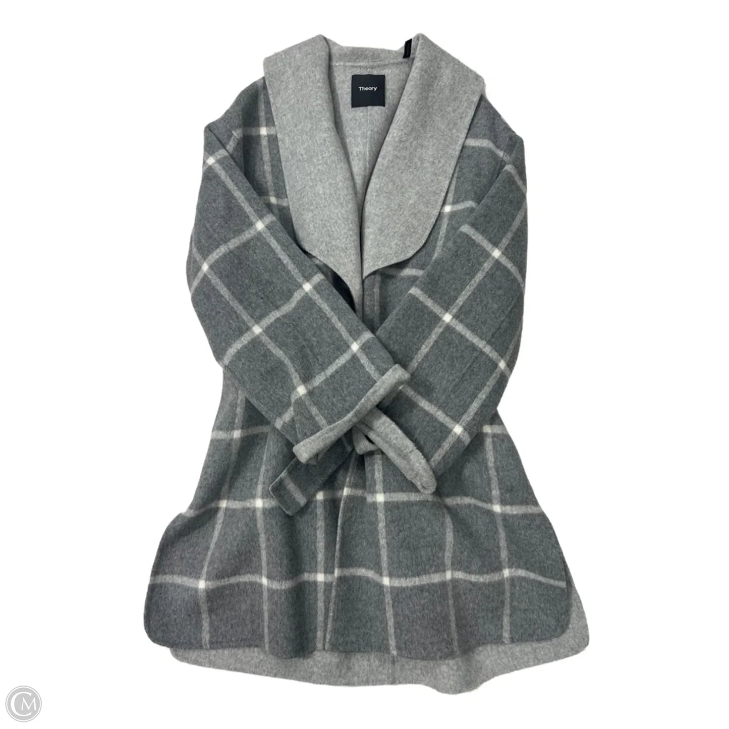 Coat Peacoat By Theory In Grey, Size: S