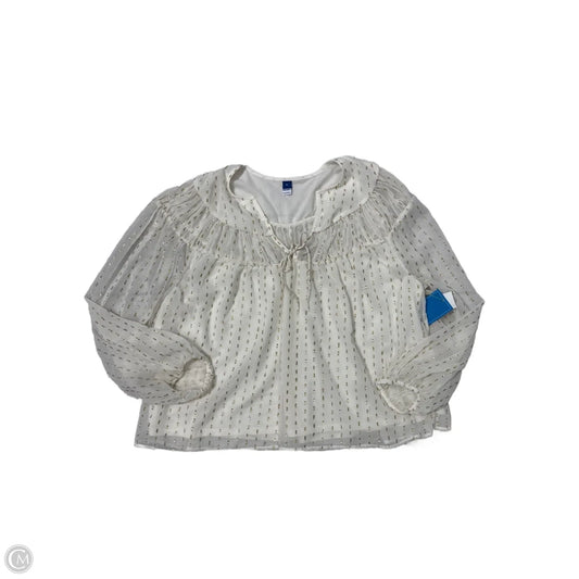 Top Long Sleeve By Old Navy In Gold & White, Size: Xl