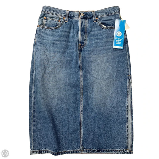 Skirt Midi By Levis In Blue Denim, Size: 10