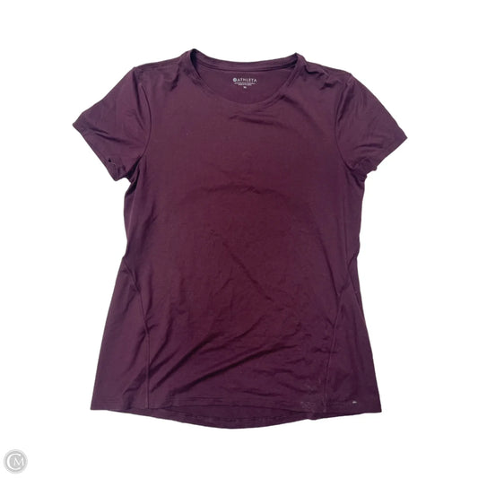 Athletic Top Short Sleeve By Athleta In Maroon, Size: M