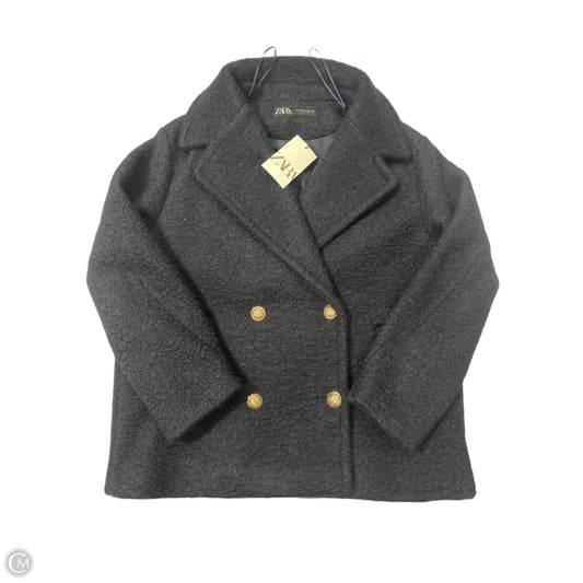 New! Coat Peacoat By Zara In Navy, Size: Xl