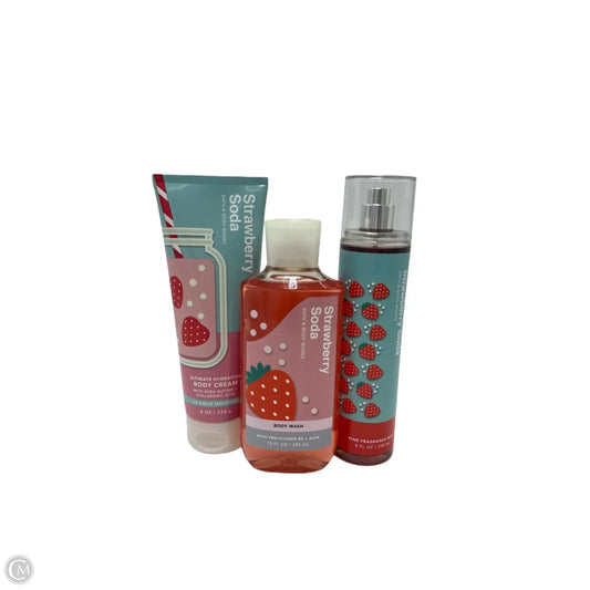 New! Strawberry Soda 3 Pc. Set By Bath And Body Works