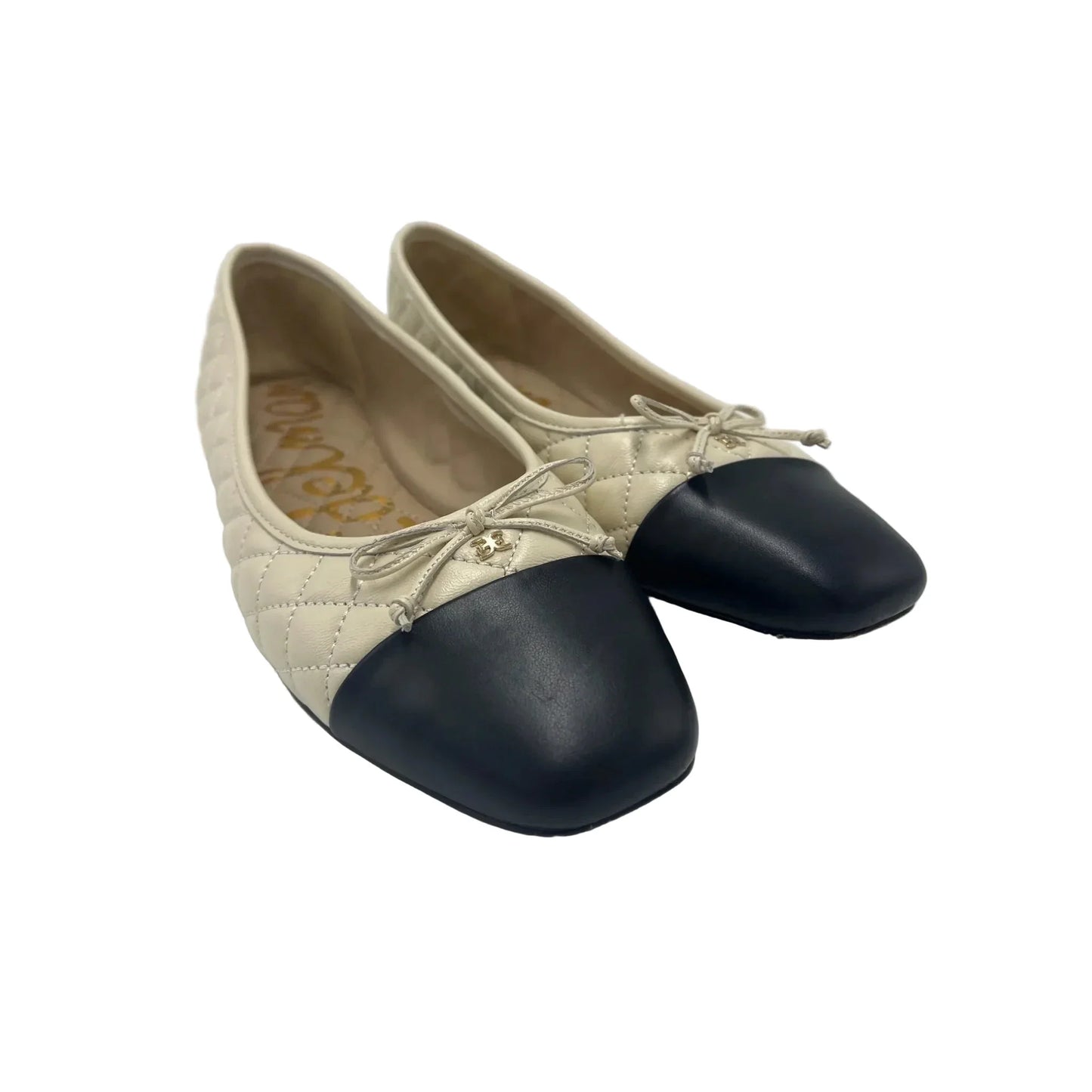 New! Sam Edelman Marilyn Leather Ballet Shoes In Black & Tan, Size: 8.5