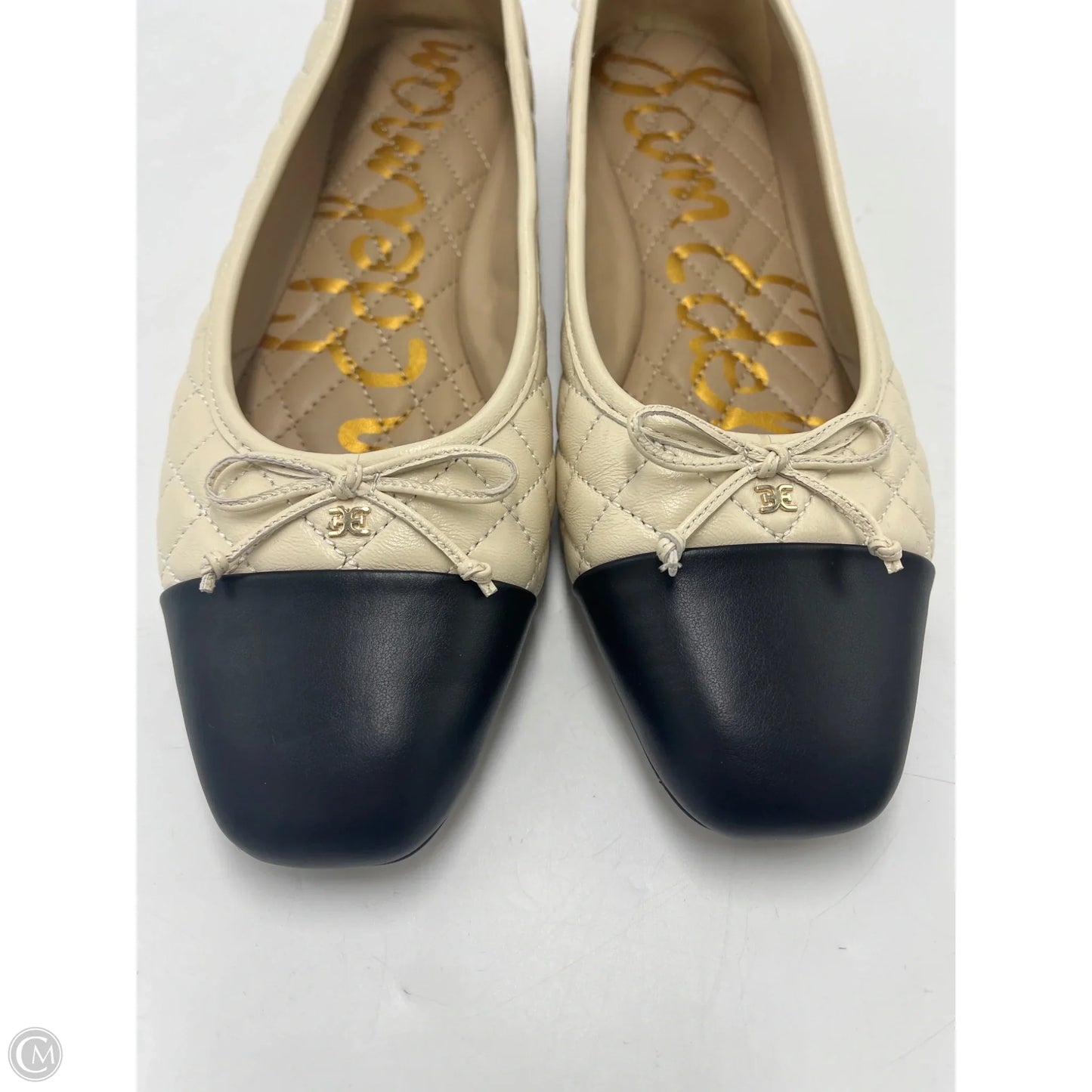 New! Sam Edelman Marilyn Leather Ballet Shoes In Black & Tan, Size: 8.5