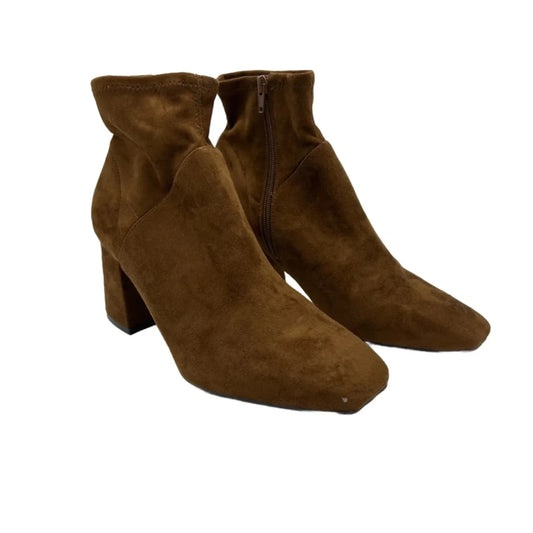 Boots Ankle Heels By Nine West In Brown, Size: 8.5