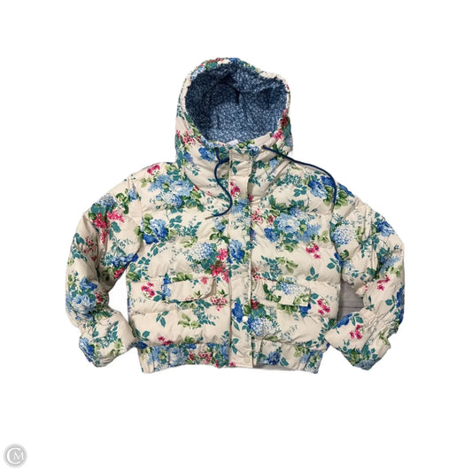 Coat Puffer & Quilted By Tcec In Floral Print, Size: M
