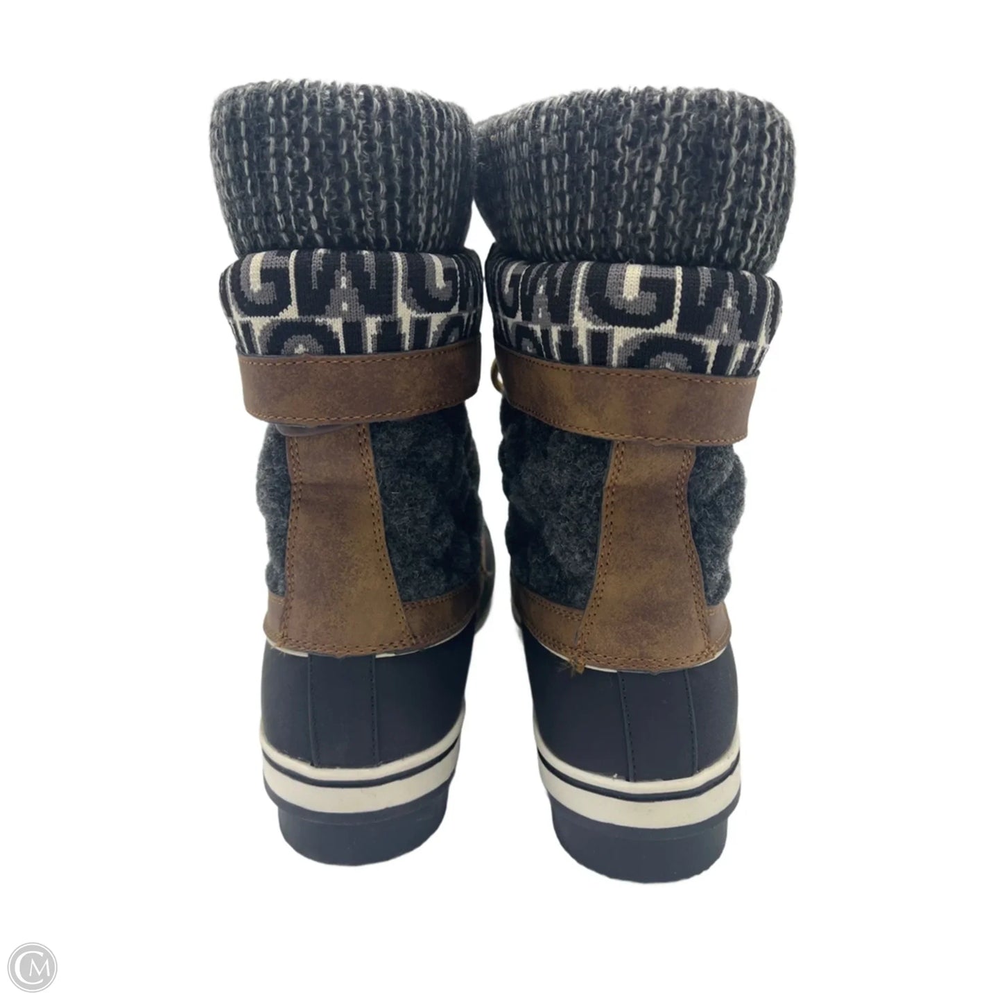 Boots Snow By Global Win In Brown & Grey, Size: 9