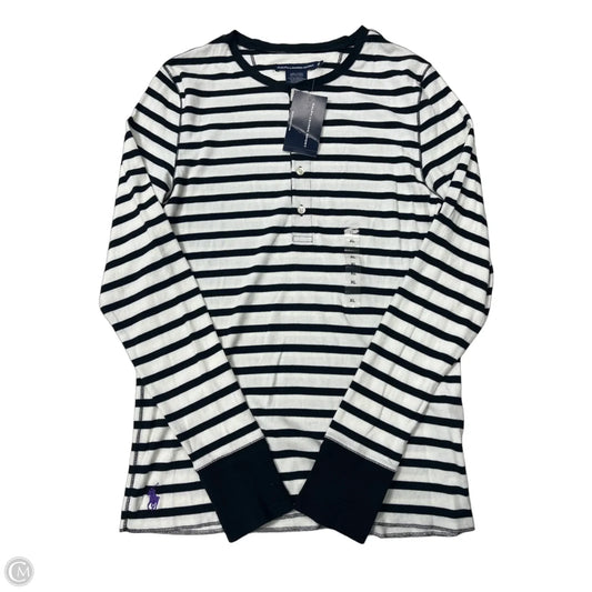 Top Long Sleeve By Ralph Lauren Blue Label In Striped Pattern, Size: Xl