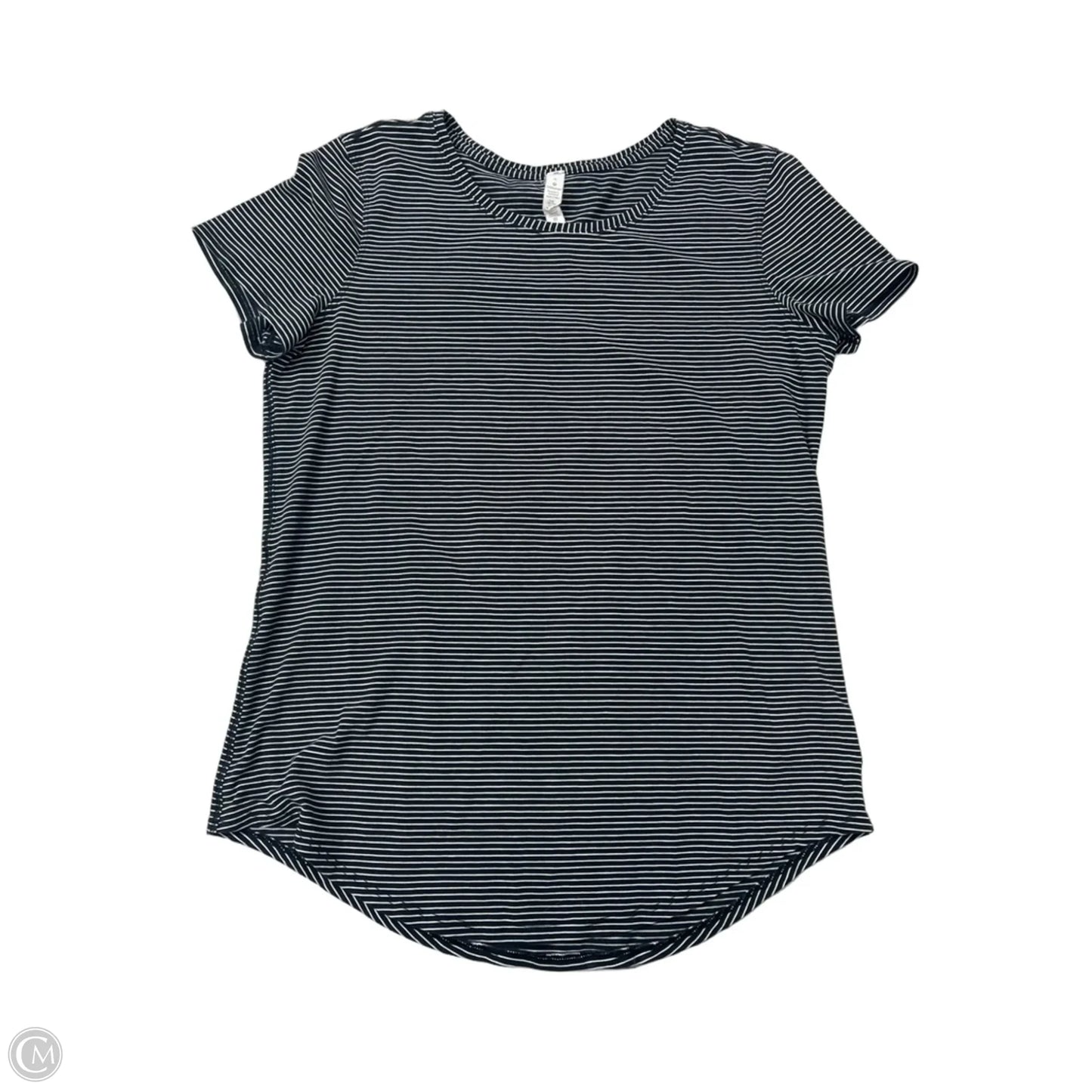 Athletic Top Short Sleeve By Lululemon In Striped Pattern, Size: S