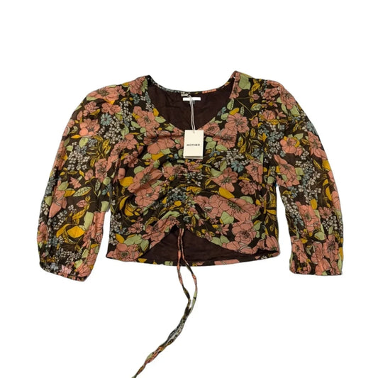 New! Top Long Sleeve Designer By Mother In Floral Print, Size: Xl
