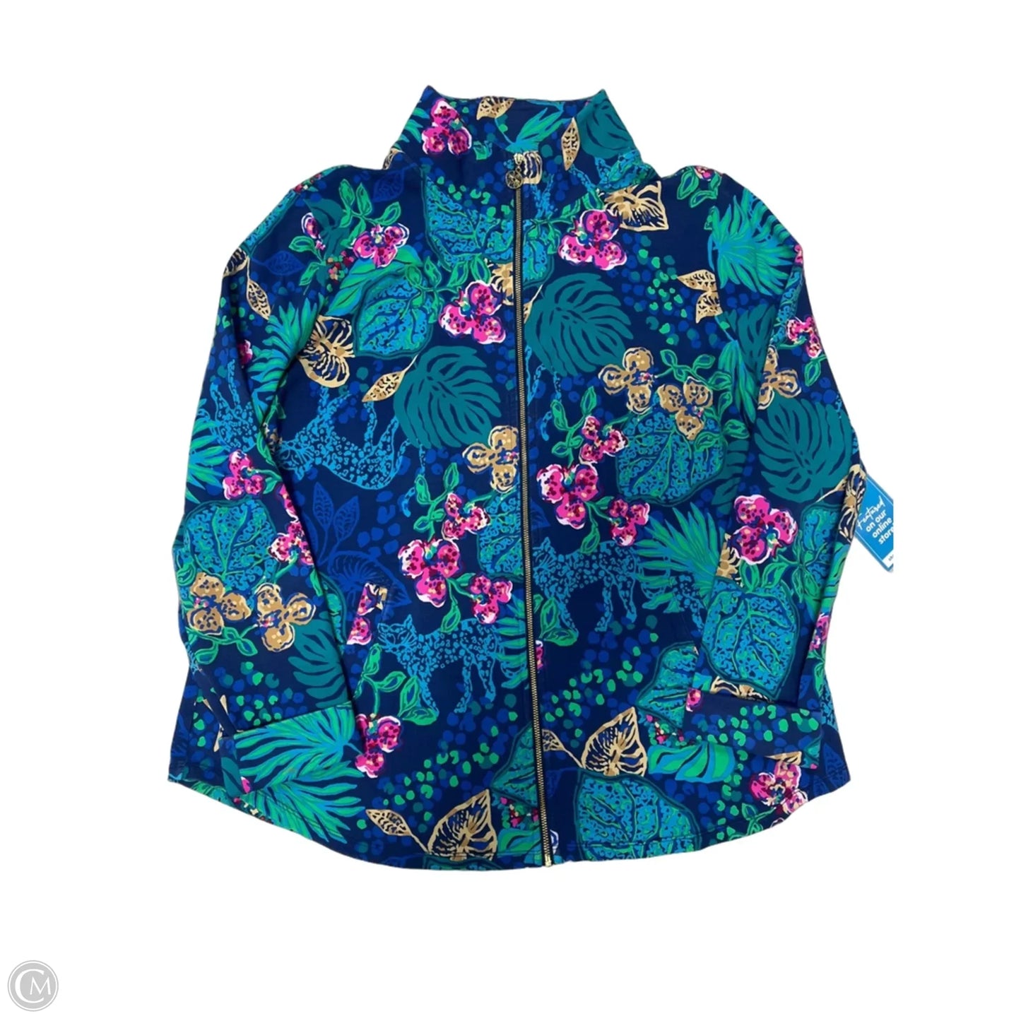 Top Long Sleeve Designer By Lilly Pulitzer In Blue & Green, Size: Xl