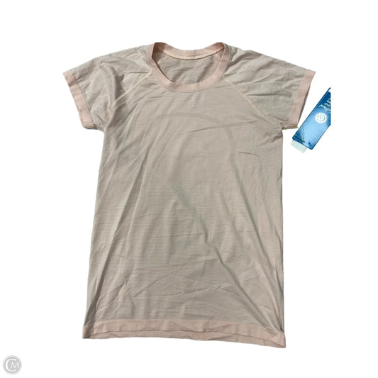 Athletic Top Short Sleeve By Lululemon In Pink, Size: 8