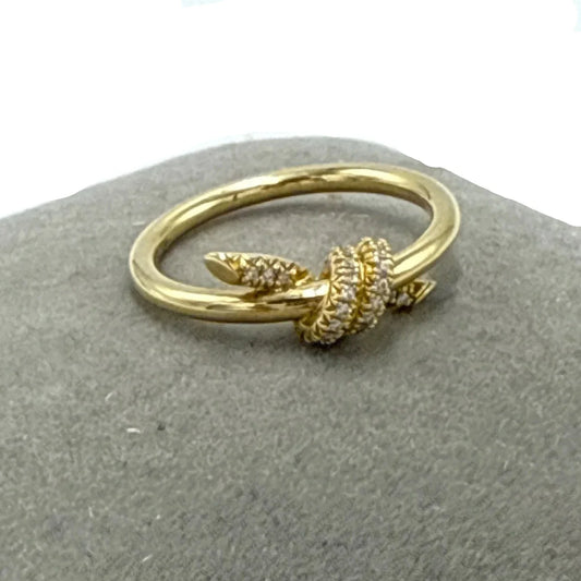 Tiffany & Company 18K Diamond Knot Luxury Ring, Size: 6