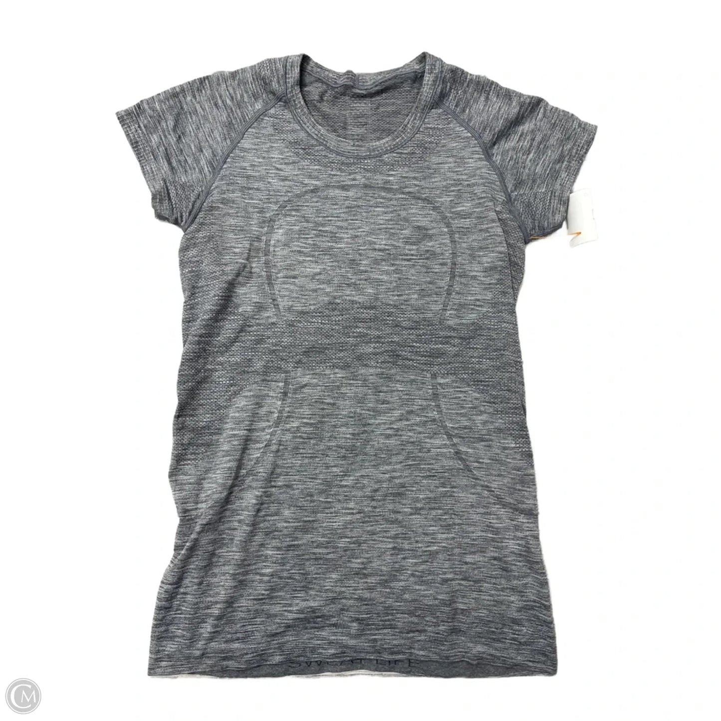 Athletic Top Short Sleeve By Lululemon In Grey, Size: 8