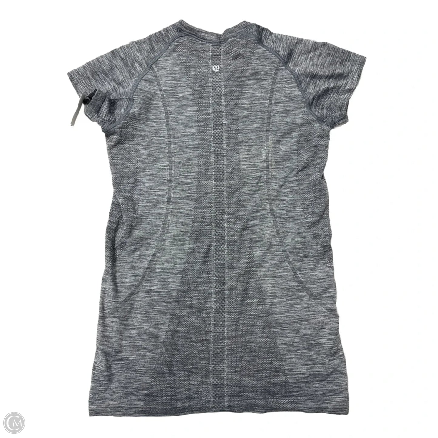 Athletic Top Short Sleeve By Lululemon In Grey, Size: 8