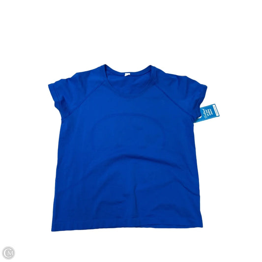 Athletic Top Short Sleeve By Lululemon In Blue, Size: 14