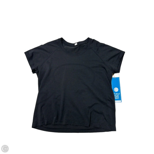 Athletic Top Short Sleeve By Lululemon In Black, Size: 14