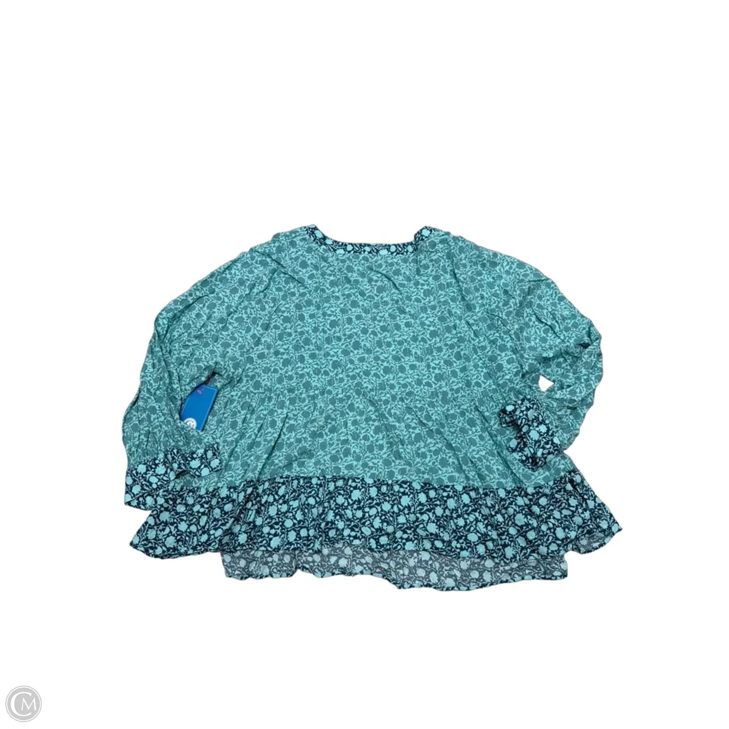 Top Long Sleeve By Vineyard Vines In Teal, Size: 3x