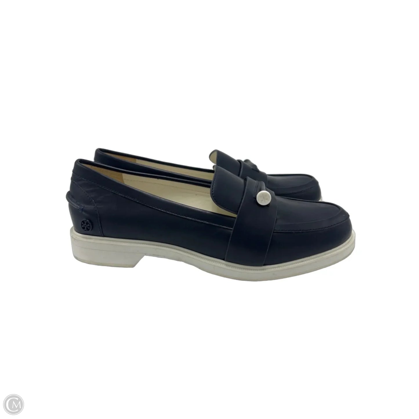 Tory Burch Pocket Tee Designer Shoes In Navy, Size: 7.5