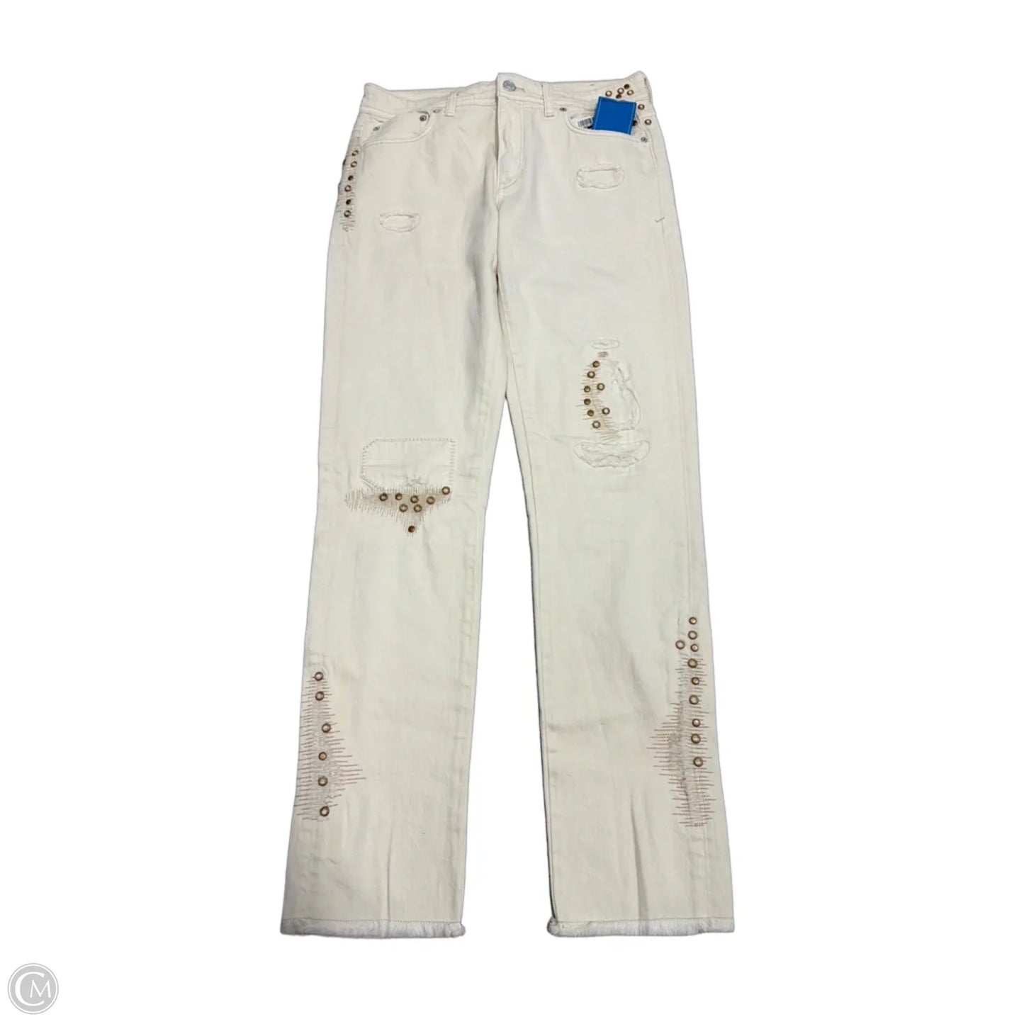 Jeans Straight By Pilcro In White Denim, Size: 4