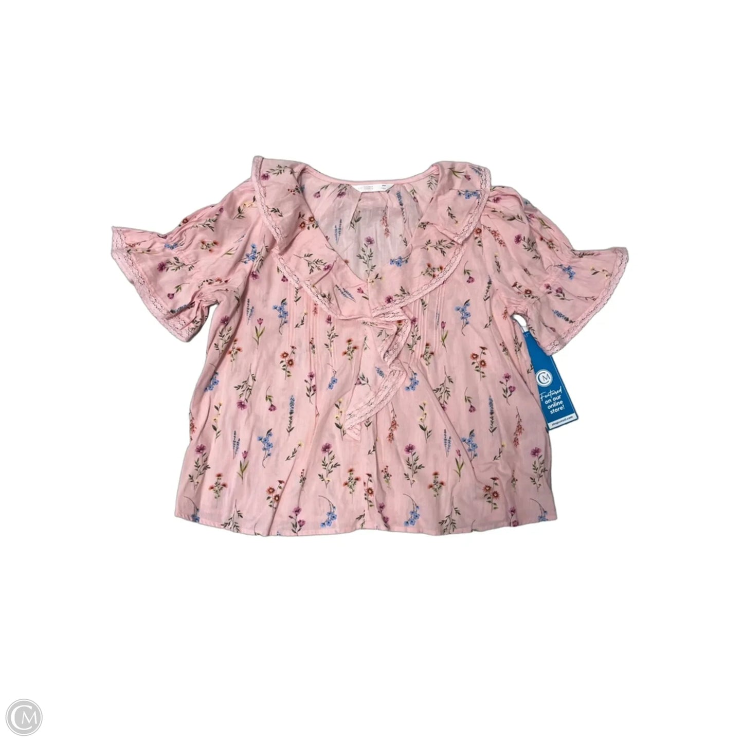 Top Short Sleeve By Lc Lauren Conrad In Pink, Size: Mp