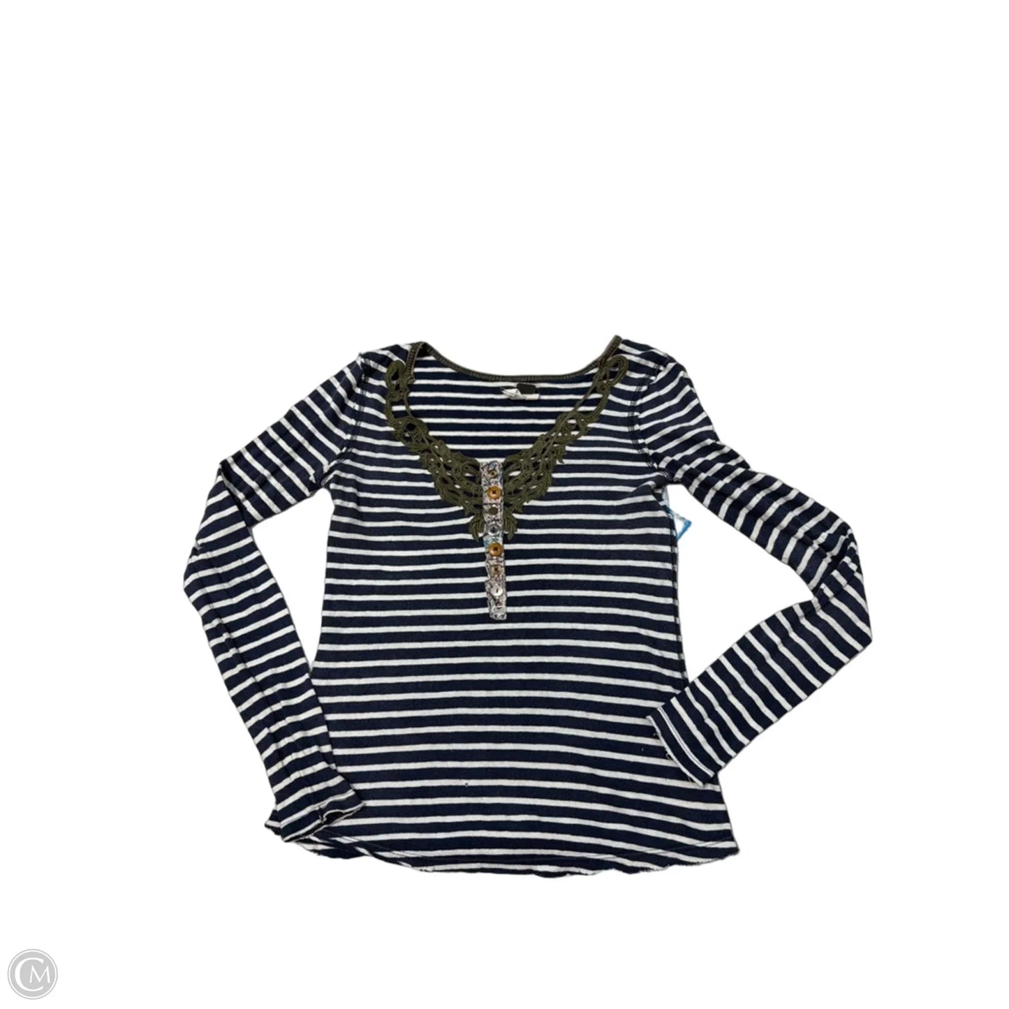Top Long Sleeve By Free People In Striped Pattern, Size: Xs