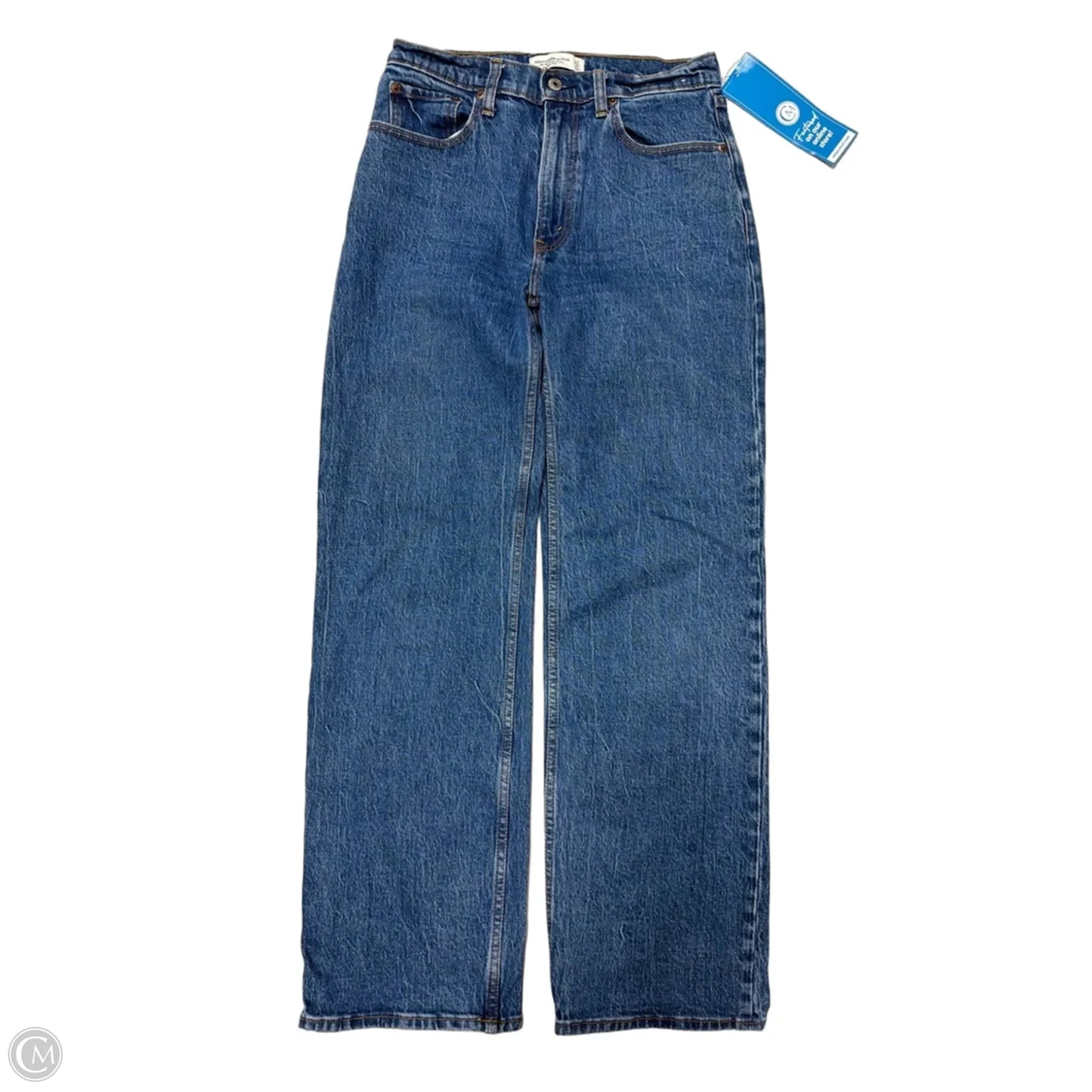 Jeans Straight By Abercrombie And Fitch In Blue Denim, Size: 4