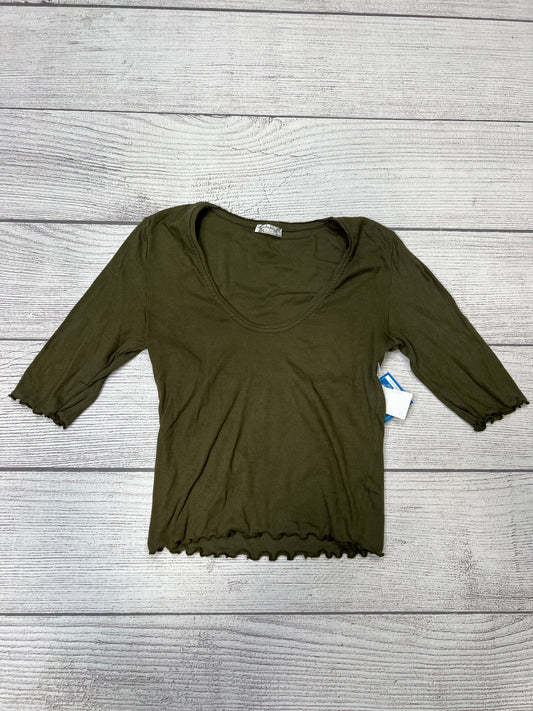 Olive Top Short Sleeve Basic Free People, Size M