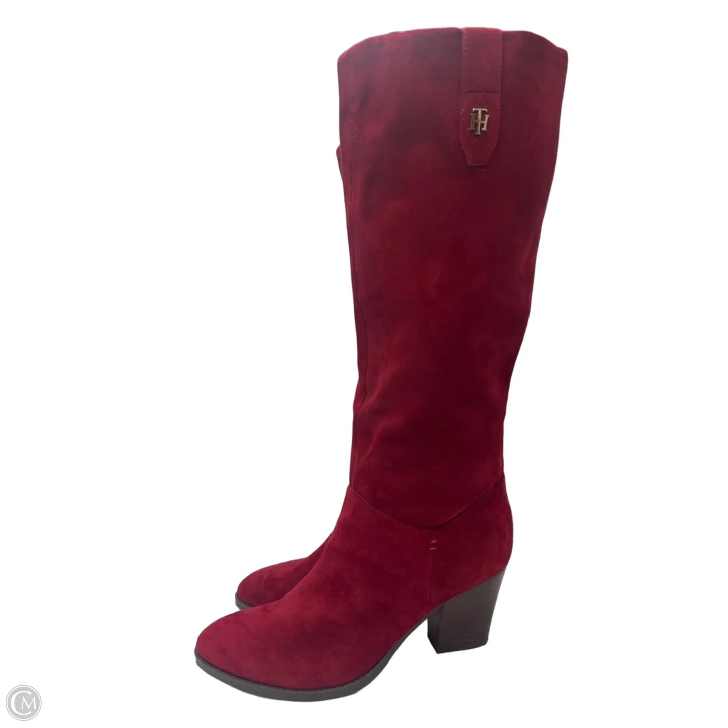 Boots Knee Heels By Tommy Hilfiger In Red, Size: 9