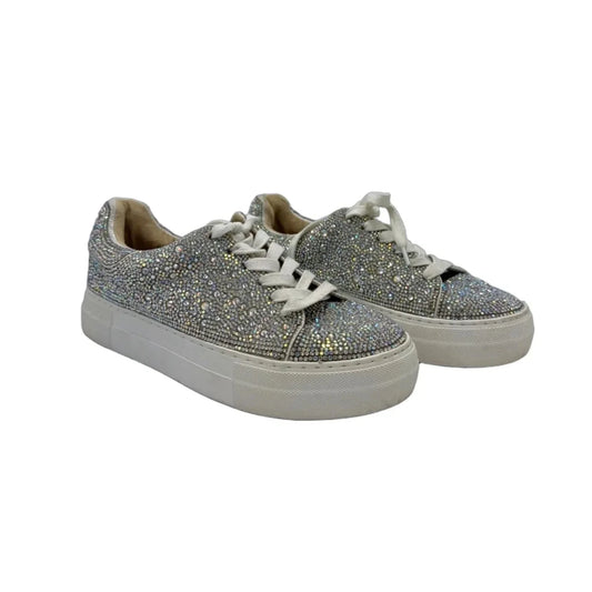 Shoes Sneakers By Betsey Johnson In Silver, Size: 7.5