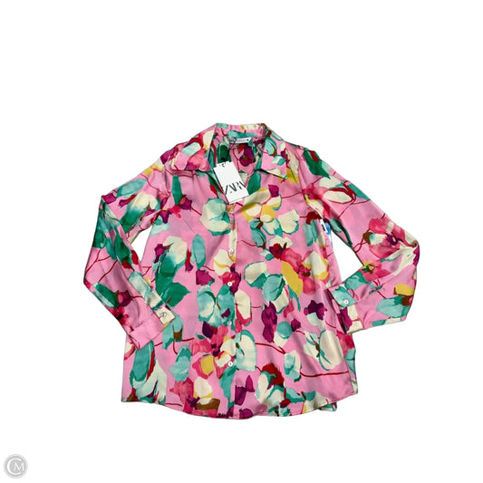 New! Top Long Sleeve By Zara In Pink, Size: Xs