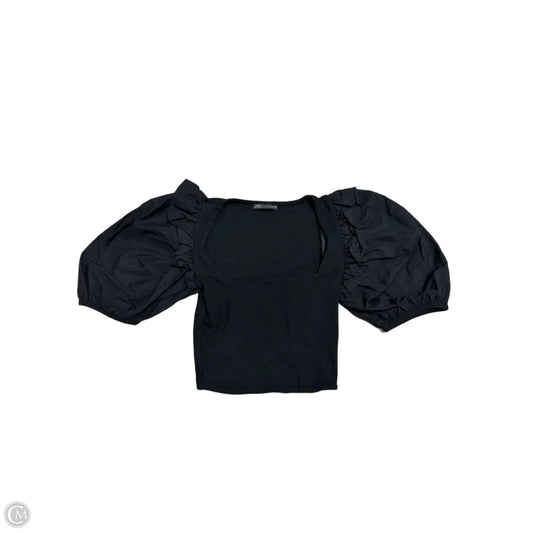 Top Short Sleeve By Zara In Black, Size: S