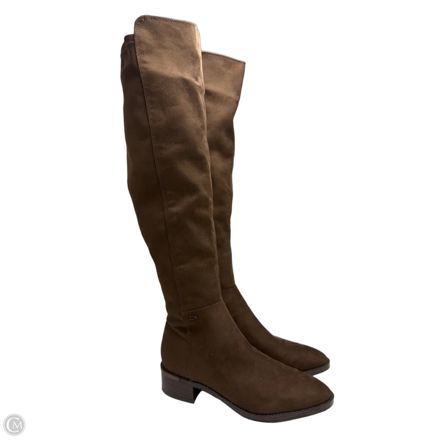 Boots Knee Flats By Calvin Klein In Brown, Size: 8.5
