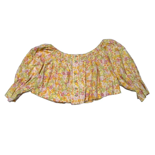 Top Long Sleeve By Free People In Floral Print, Size: Xs