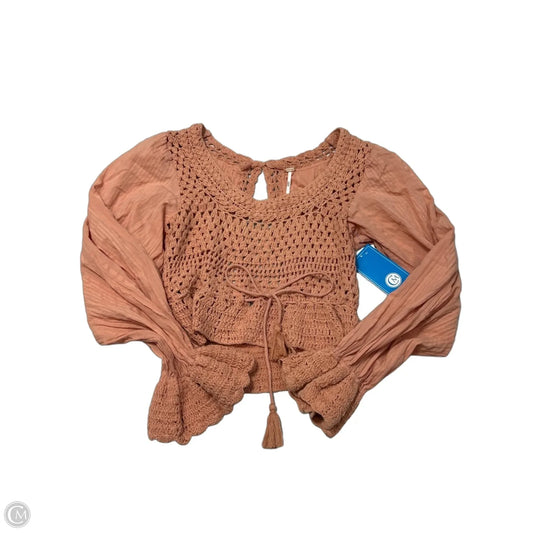 Top Long Sleeve By Free People In Orange, Size: S