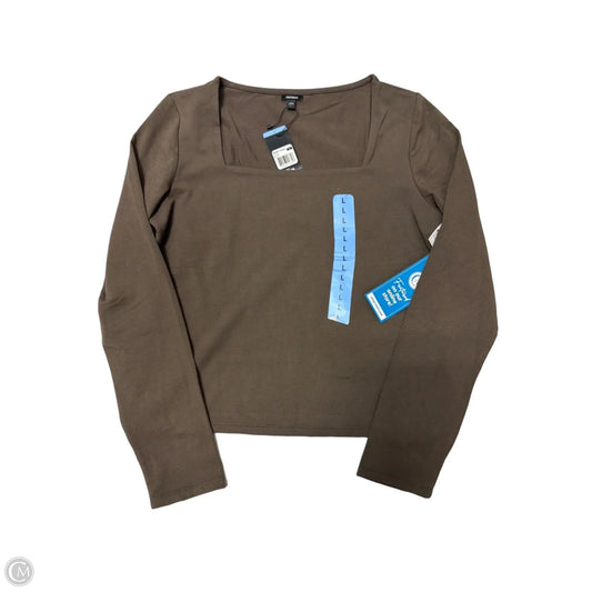 New! Top Long Sleeve By Express In Brown, Size: L