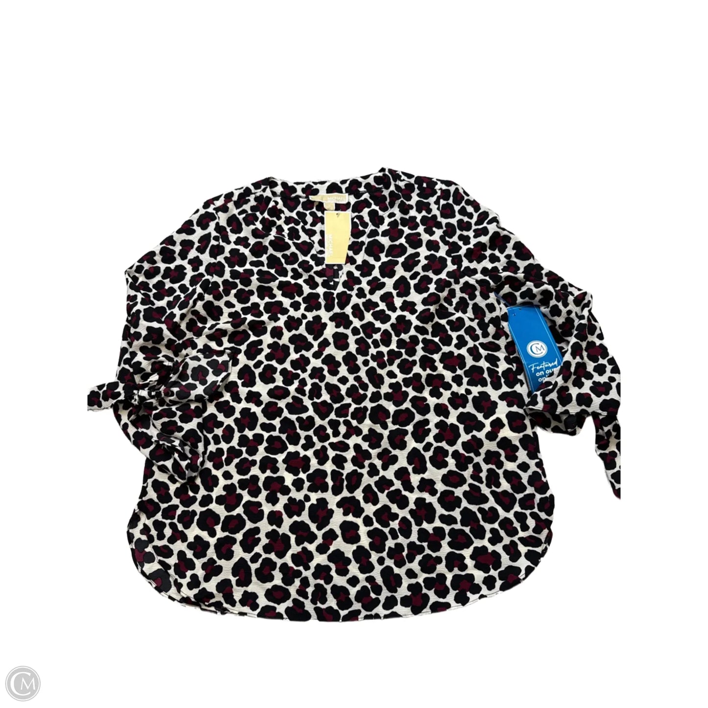 New! Top Long Sleeve Designer By Michael Kors In Animal Print, Size: M
