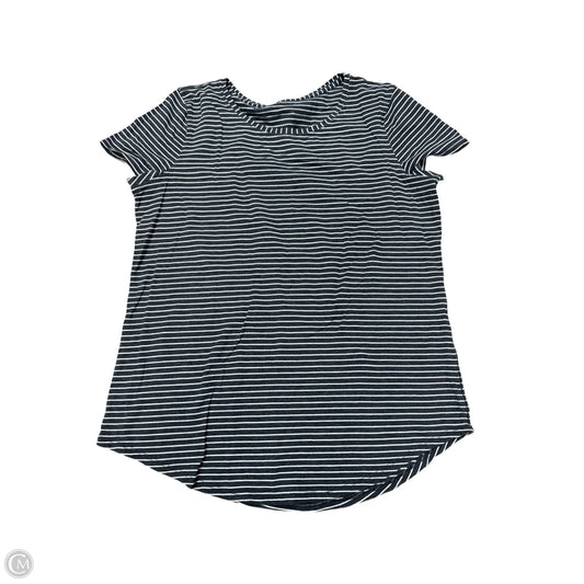 Athletic Top Short Sleeve By Lululemon In Striped Pattern, Size: M