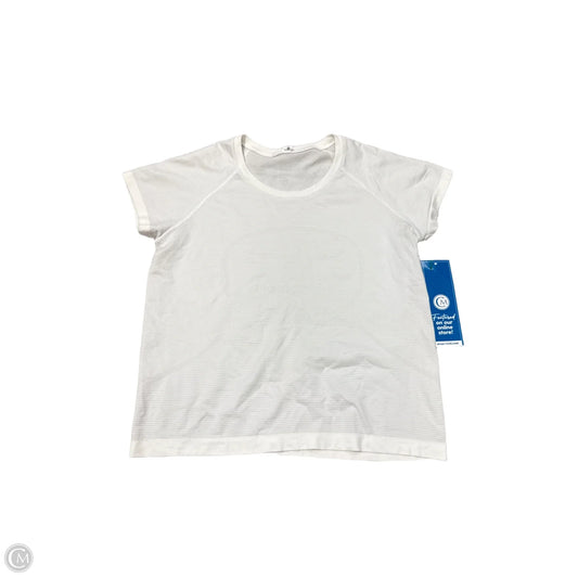 Athletic Top Short Sleeve By Lululemon In White, Size: L