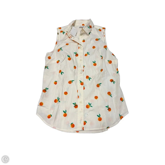 New! Top Sleeveless By J. Crew In Cream & Orange, Size: Xs