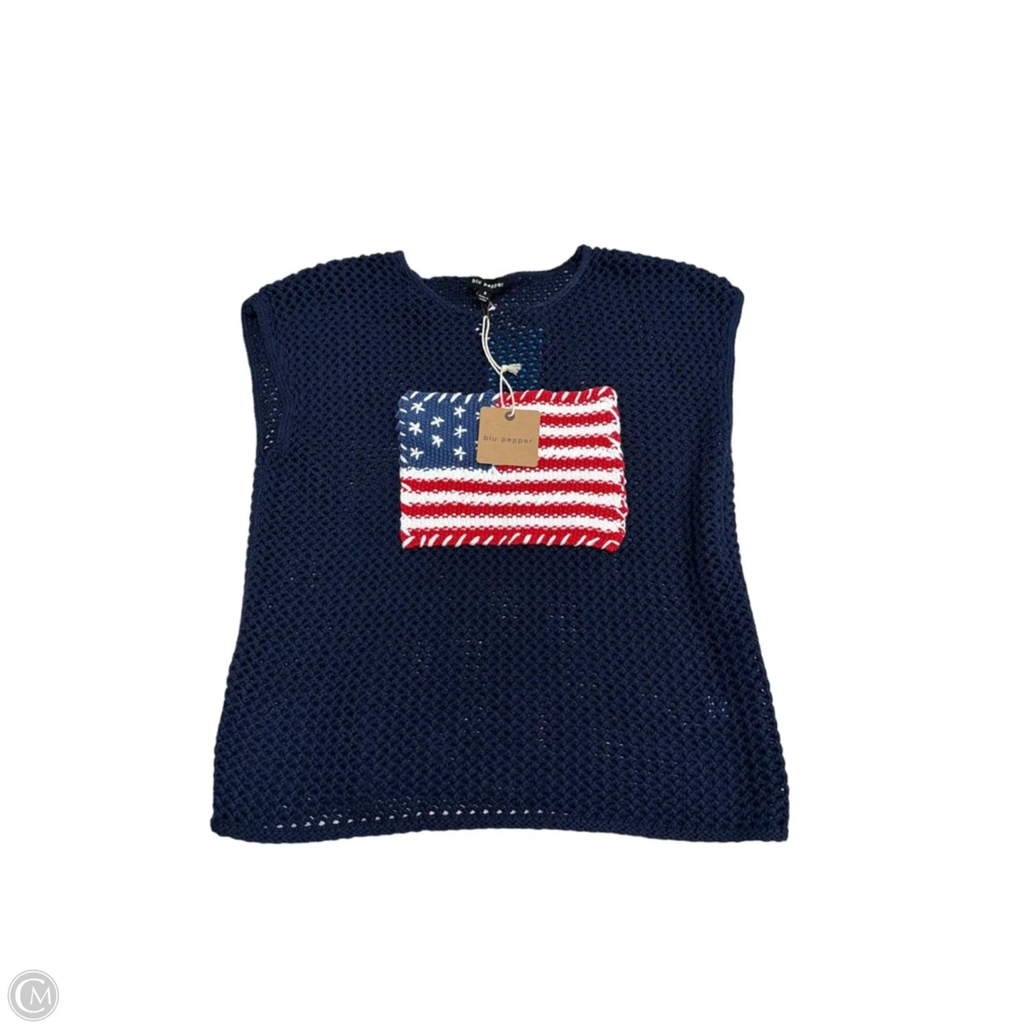 New! Sweater Short Sleeve By Blu Pepper In Blue, Size: S