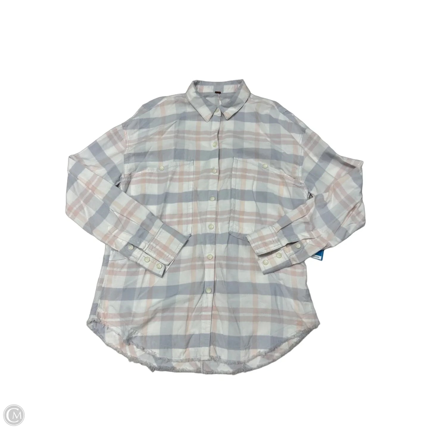 Top Long Sleeve By Free People In Plaid Pattern, Size: M