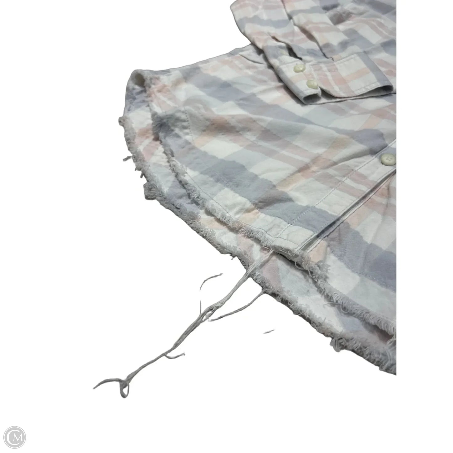 Top Long Sleeve By Free People In Plaid Pattern, Size: M