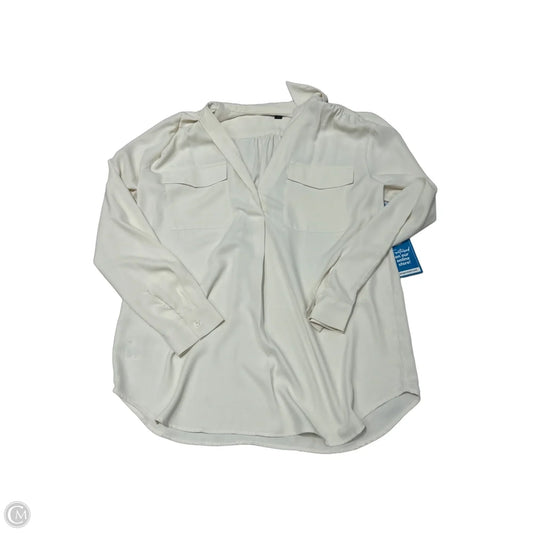 Top Long Sleeve By Ann Taylor In Cream, Size: M